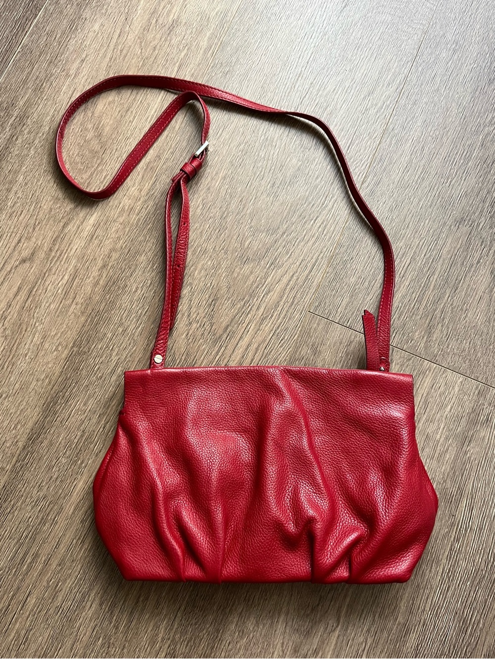 Zara Bag CrossBody Red Pebbled Leather Crossbody Bag